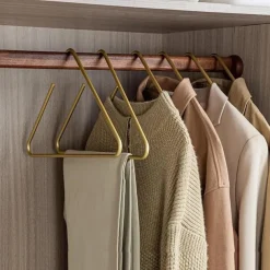 Creative Triangle Clothes Hangers 5pcs Solid Metal Hangers For Coat Trousers Scarf Drying Rack Storage Racks Wardrobe Organizer