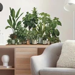 Creative Wall Sticker, Tropical Plant Leaves Pattern Self-Adhesive Wall Stickers, Bedroom Entryway Living Room Porch Home Decoration Wall Stickers, Removable Stickers, Wall Decor Decals