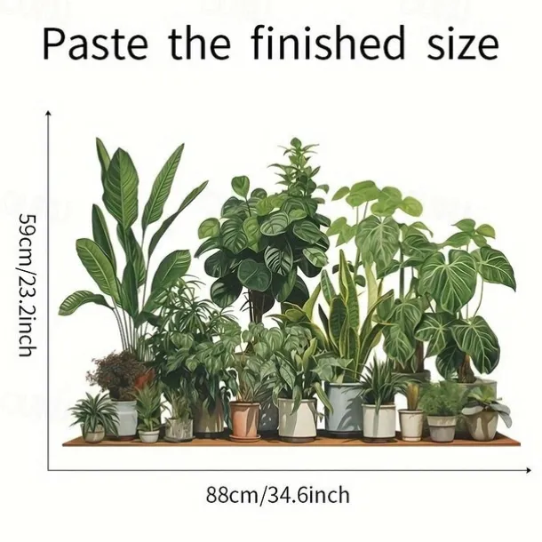 Creative Wall Sticker, Tropical Plant Leaves Pattern Self-Adhesive Wall Stickers, Bedroom Entryway Living Room Porch Home Decoration Wall Stickers, Removable Stickers, Wall Decor Decals