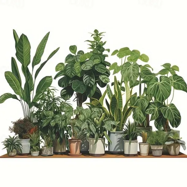 Creative Wall Sticker, Tropical Plant Leaves Pattern Self-Adhesive Wall Stickers, Bedroom Entryway Living Room Porch Home Decoration Wall Stickers, Removable Stickers, Wall Decor Decals