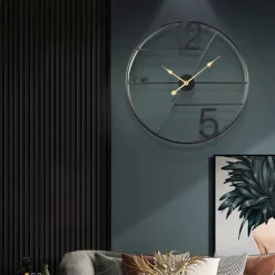 Creative Wrought Iron Wall Clock Living Room Light Luxury Art Home Gift Decoration Wall Clock Simple Wall Clock 60CM