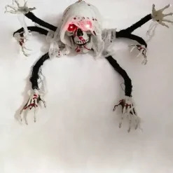 Creepy Halloween Props Animated Skeleton Hands with Sensor, Voice Activated Light Up Spooky Decor for Haunted Houses Secret Room Scenes