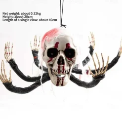 Creepy Halloween Props Animated Skeleton Hands with Sensor, Voice Activated Light Up Spooky Decor for Haunted Houses Secret Room Scenes