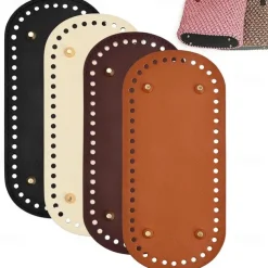 Crochet Bag Bases 3.94*8.66inch with Holes - Assorted Colors, Long Oval Shape for DIY Shoulder Bags & Crafts, Random Colors, Purse Shapers