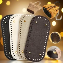 Crochet Bag Bases 3.94*8.66inch with Holes - Assorted Colors, Long Oval Shape for DIY Shoulder Bags & Crafts, Random Colors, Purse Shapers