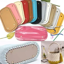 Crochet Bag Bases 3.94*8.66inch with Holes - Assorted Colors, Long Oval Shape for DIY Shoulder Bags & Crafts, Random Colors, Purse Shapers