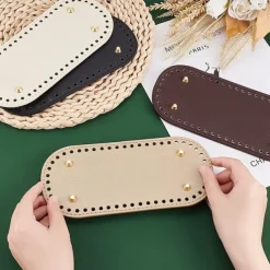 Crochet Bag Bases 3.94*8.66inch with Holes - Assorted Colors, Long Oval Shape for DIY Shoulder Bags & Crafts, Random Colors, Purse Shapers