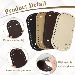 Crochet Bag Bases 3.94*8.66inch with Holes - Assorted Colors, Long Oval Shape for DIY Shoulder Bags & Crafts, Random Colors, Purse Shapers