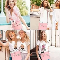 Crossbody Cup Holder Bag with Purse, Portable Water Bottle Carrier for 40oz Tumbler, Outdoor Travel Cup Bag with Strap and Pouch