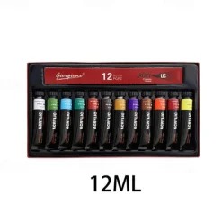 cross-border acrylic paint 18-piece set 12 ml 12-color spikes flat peak brush palette diy painting tools