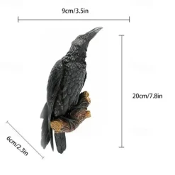 Crow Statue, Black Raven Bird Wall Sculpture, Simulation Animal Sculpture For Home Window Wall Tree Outdoor Lawn Yard Garden, Easter Gift