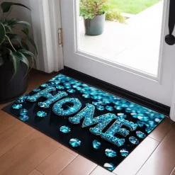 Crystal Home Doormat Floor Mats Washable Rugs Kitchen Mat Non-Slip Oil Proof Rug Indoor Outdoor Mat Bedroom Decor Bathroom Mat Entrance Rug