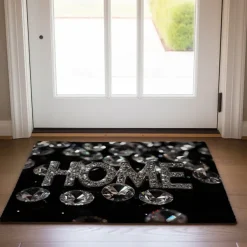 Crystal Home Doormat Floor Mats Washable Rugs Kitchen Mat Non-Slip Oil Proof Rug Indoor Outdoor Mat Bedroom Decor Bathroom Mat Entrance Rug