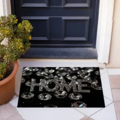Crystal Home Doormat Floor Mats Washable Rugs Kitchen Mat Non-Slip Oil Proof Rug Indoor Outdoor Mat Bedroom Decor Bathroom Mat Entrance Rug