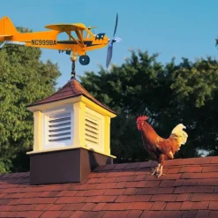 Cub Airplane Weather Vane, 2023 New Aircraft Wind Spinner Metal Weather Vane Windmill, Upgrade Weather Vane For Barn Yard Garden Terrace Lawn