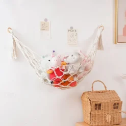 Cuddly Hammock Toy Hammock Organize Stuffed Animals and Children's Toys Bohemian Tapestry Wall Storage Bag for Nursery Bedroom Playroom