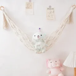 Cuddly Hammock Toy Hammock Organize Stuffed Animals and Children's Toys Bohemian Tapestry Wall Storage Bag for Nursery Bedroom Playroom