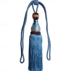 Curtain Rope with Tassels Tiebacks Tennis Ball Curtain Holder Hanging Belts Ropes Clips Fastener Tieback Curtains Accessories