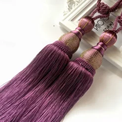 Curtain Rope with Tassels Tiebacks Tennis Ball Curtain Holder Hanging Belts Ropes Clips Fastener Tieback Curtains Accessories