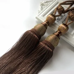 Curtain Rope with Tassels Tiebacks Tennis Ball Curtain Holder Hanging Belts Ropes Clips Fastener Tieback Curtains Accessories