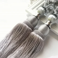 Curtain Rope with Tassels Tiebacks Tennis Ball Curtain Holder Hanging Belts Ropes Clips Fastener Tieback Curtains Accessories
