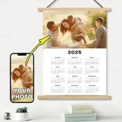 Custom 2025 Calendar Posters with Hangers Wall Art Canvas Prints and Poster Personalized Poster