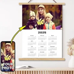 Custom 2025 Calendar Posters with Hangers Wall Art Canvas Prints and Poster Personalized Poster