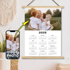 Custom 2025 Calendar Posters with Hangers Wall Art Canvas Prints and Poster Personalized Poster