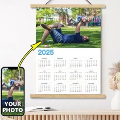 Custom 2025 Calendar Posters with Hangers Wall Art Canvas Prints and Poster Personalized Poster