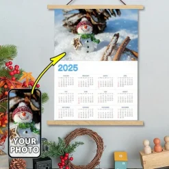 Custom 2025 Calendar Posters with Hangers Wall Art Canvas Prints and Poster Personalized Poster