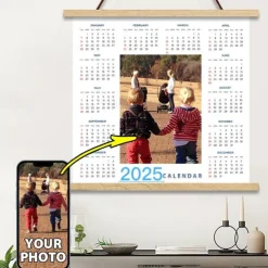 Custom Calendar 2025 Calendar Posters with Hangers Wall Art Canvas Prints and Poster Personalized Poster