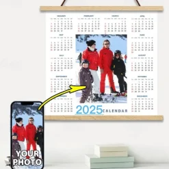 Custom Calendar 2025 Calendar Posters with Hangers Wall Art Canvas Prints and Poster Personalized Poster