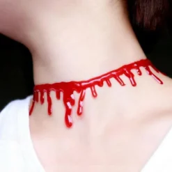 Cut Bloody Necklaces Halloween Props Jewelry Irregular Bloodstained Necklaces Halloween Creative Necklaces