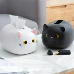Cute Cat Tissue Box, Cartoon Tissue Box Cover Holder, Cat Tissue Dispenser Box, Paper Storage Napkin Box, Tissue Holder, Home Decor