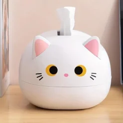 Cute Cat Tissue Box, Cartoon Tissue Box Cover Holder, Cat Tissue Dispenser Box, Paper Storage Napkin Box, Tissue Holder, Home Decor