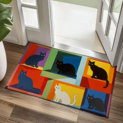 Cute Cates Doormat Kitchen Mat Floor Mat Non-Slip Area Rug Oil Proof Rug Indoor Outdoor Mat Bedroom Decor Bathroom Mat Entrance Rug