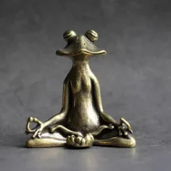 Cute Sitting Frog Statue Incense Holder Yoga Frog Sculpture Home Office Desk Decoration Ornament Gift
