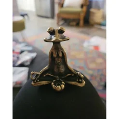 Cute Sitting Frog Statue Incense Holder Yoga Frog Sculpture Home Office Desk Decoration Ornament Gift