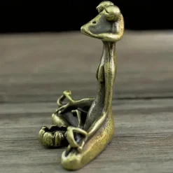 Cute Sitting Frog Statue Incense Holder Yoga Frog Sculpture Home Office Desk Decoration Ornament Gift