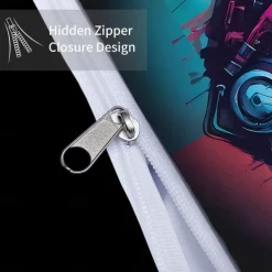 Cyberpunk Style Sci-Fi Animal Duvet Cover Set Includes Duvet Cover and Pillowcases Futuristic and Vibrant Design Soft and Durable Fabric Perfect for Adding an Edgy Touch to Your Bedroom Decor