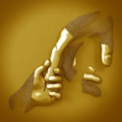 3D Wall Art Love Heart Prints/Posters Metal Sculpture Couple Hug Modern Picture Home Decoration Wall Hanging Gift Rolled Canvas Unframed Unstretched