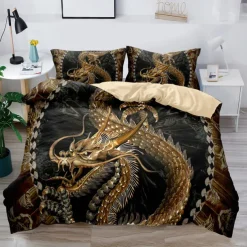 3D Bedding Dragon print Print Duvet Cover Bedding Sets Comforter Cover with 1 print Print Duvet Cover or Coverlet，2 Pillowcases for Double/Queen/King