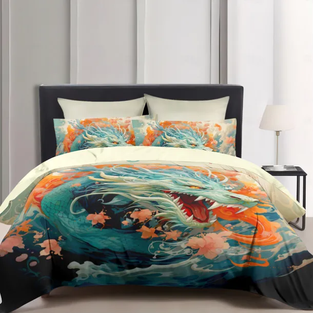 3D Bedding Dragon print Print Duvet Cover Bedding Sets Comforter Cover with 1 print Print Duvet Cover or Coverlet,2 Pillowcases for Double/Queen/King