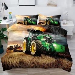 3D Bedding Farm Tractor print Print Duvet Cover Bedding Sets Comforter Cover with 1 print Print Duvet Cover or Coverlet，2 Pillowcases for Double/Queen/King