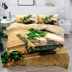 3D Bedding Farm Tractor print Print Duvet Cover Bedding Sets Comforter Cover with 1 print Print Duvet Cover or Coverlet,2 Pillowcases for Double/Queen/King
