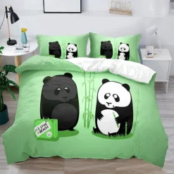 3D Bedding Panda Rabbit print Print Duvet Cover Bedding Sets Comforter Cover with 1 print Print Duvet Cover or Coverlet，2 Pillowcases for Double/Queen/King