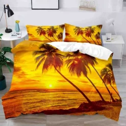 3D Bedding Summer Beach Ocean Marine Life print Print Duvet Cover Bedding Sets Comforter Cover with 1 print Print Duvet Cover or Coverlet，2 Pillowcases for Double/Queen/King