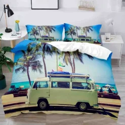 3D Bedding Summer Beach Ocean Marine Life print Print Duvet Cover Bedding Sets Comforter Cover with 1 print Print Duvet Cover or Coverlet，2 Pillowcases for Double/Queen/King