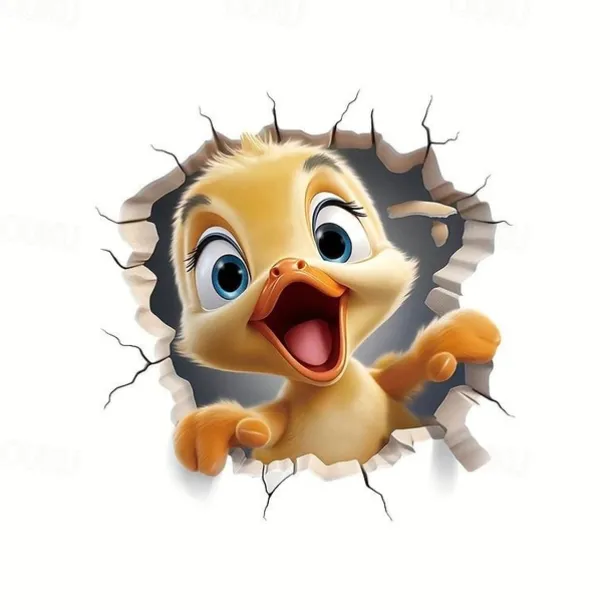 3D Cartoon Animal Duck Toilet Lid Sticker - Vibrant Self-Adhesive Wall Decor for Shower Room, Bedroom, or Any Wall Rack - Easy-to-Apply, Universally Compatible, and Fun Home Decoration Solution