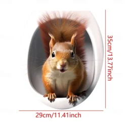 3D Cat Puppy Animal Bathroom Toilet Sticker, Home Decoration Wall Sticker, Self-adhesive Waterproof and Oil Proof Sticker